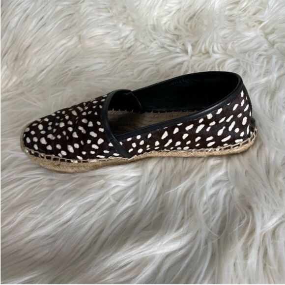 Tory Burch Black and White Mckenzie‎ Dotted Pony Espadrille Slip On Flats 7.5 - Picture 8 of 10